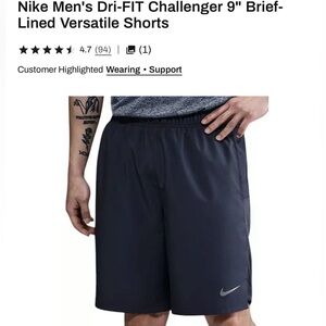 Nike Men's Black Dri-FIT Challenger Shorts